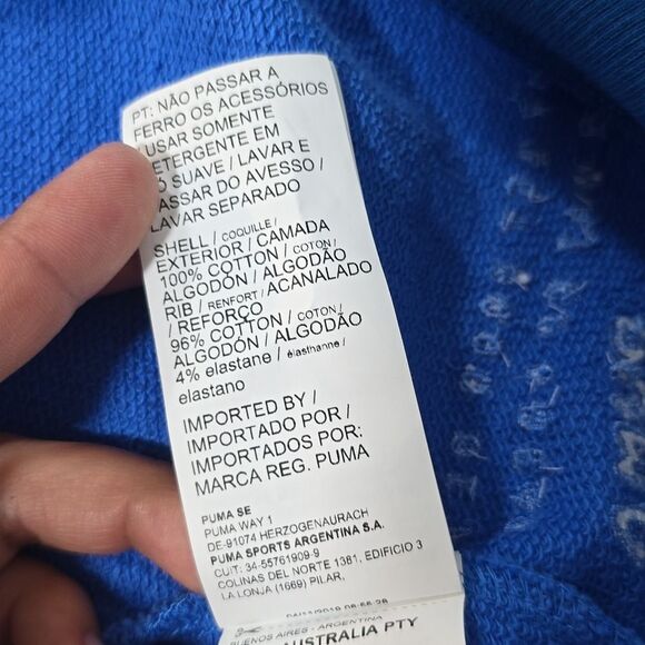 PUMA NWOT Men's Sweatshirt Crewneck Blue Cotton XL - Picture 7 of 10